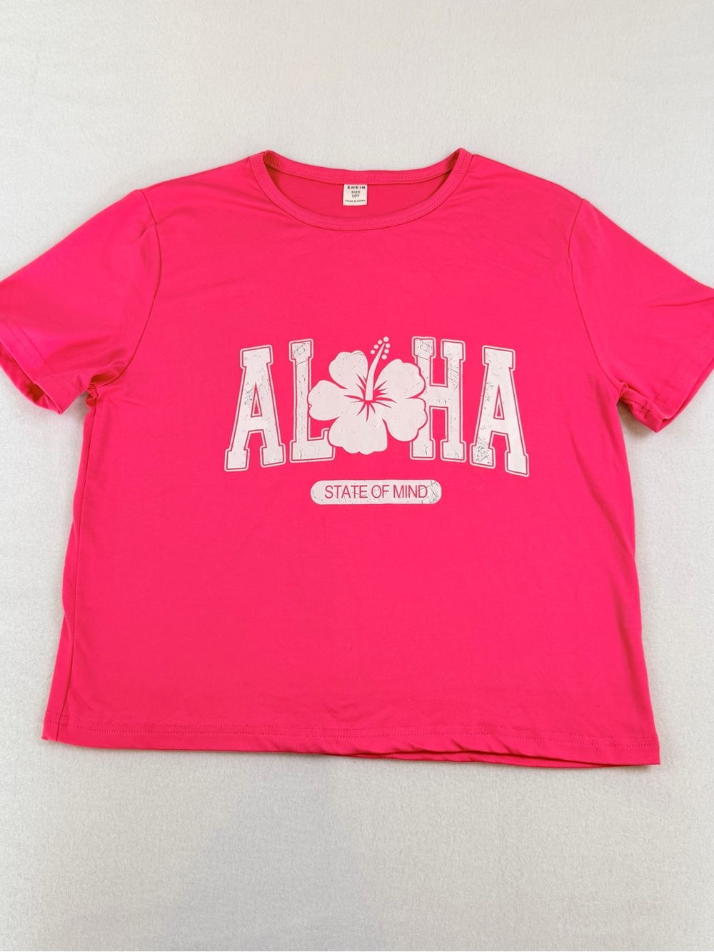 SHEIN Hot Pink Crew Neck Tee